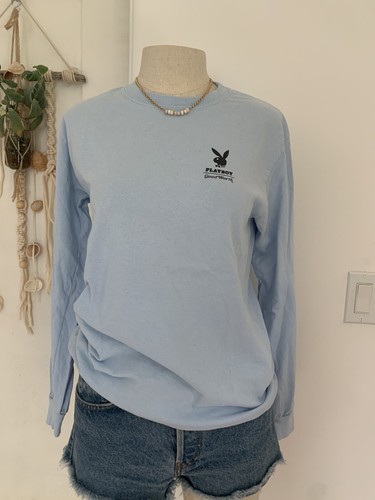 Good Worth & Co. Blue Playboy Long sleeve Shirt, size Small