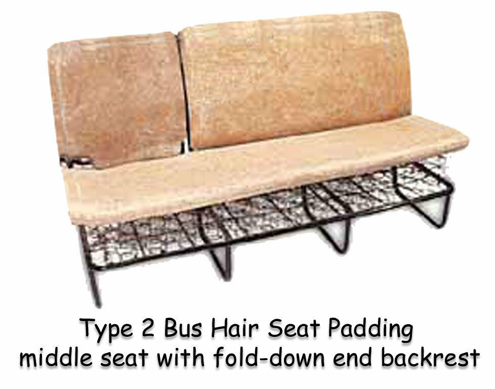 VW TYPE 2 BUS 1955-1963 MIDDLE SEAT W/FOLD HORSEHAIR PADDING SET