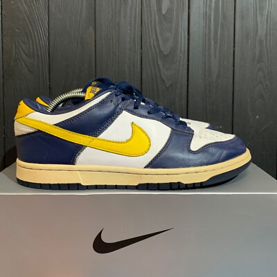 nike dunk low varsity maize midnight navy white