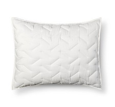Room Essentials High Rise Stitch Reversible Pillow Sham Cream NWT
