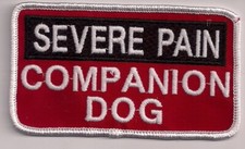 SEVERE PAIN COMPANION DOG service dog vest patch