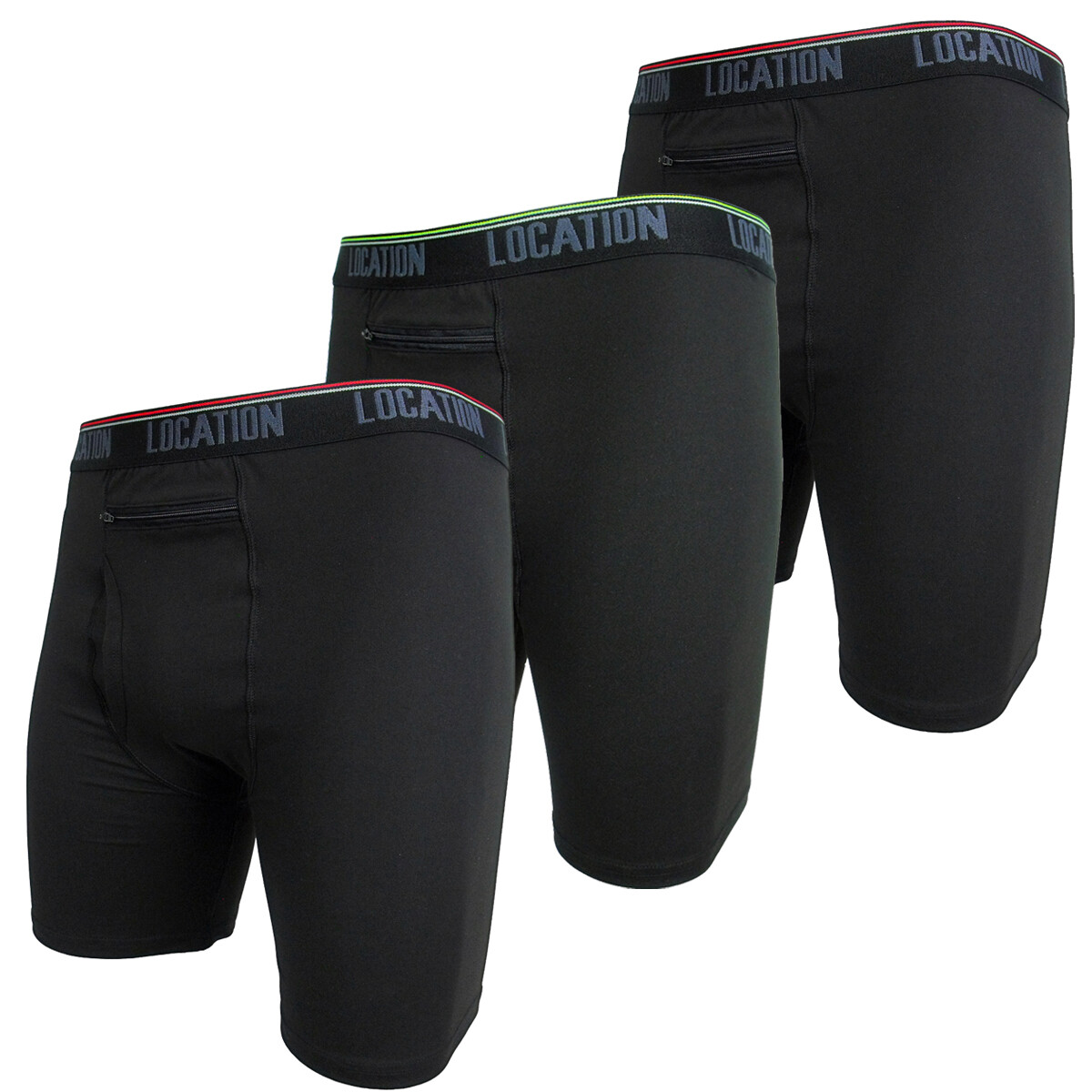 Mens Location Boxers 3 Pack Sports Longer Leg Boxer Shorts Mix & Match