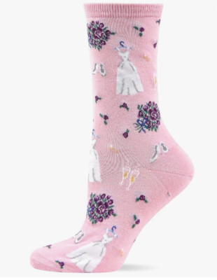 Hot Sox Women's Wedding Dresses Socks 9-11 Pastel Pink Shoe 4-10       4883