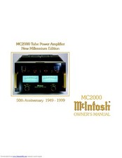 Owner's Manual For McIntosh MC 2000