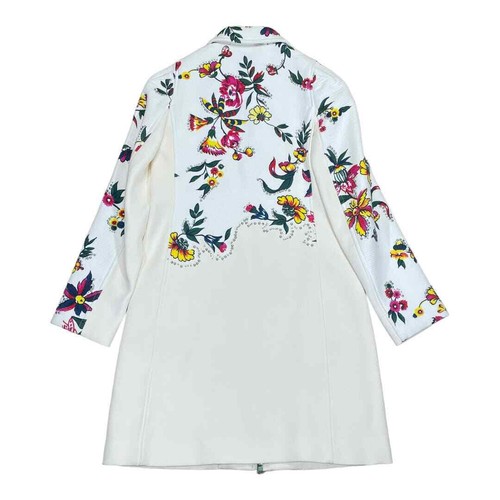 3.1 Phillip Lim Ivory Floral Coat With Nailhead Silver Studs Size 0 - Picture 4 of 7
