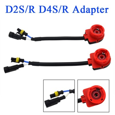 2x D2S D2C D4S D4C HID Xenon Bulb Adapters Wire Harness Connector Cable Socket