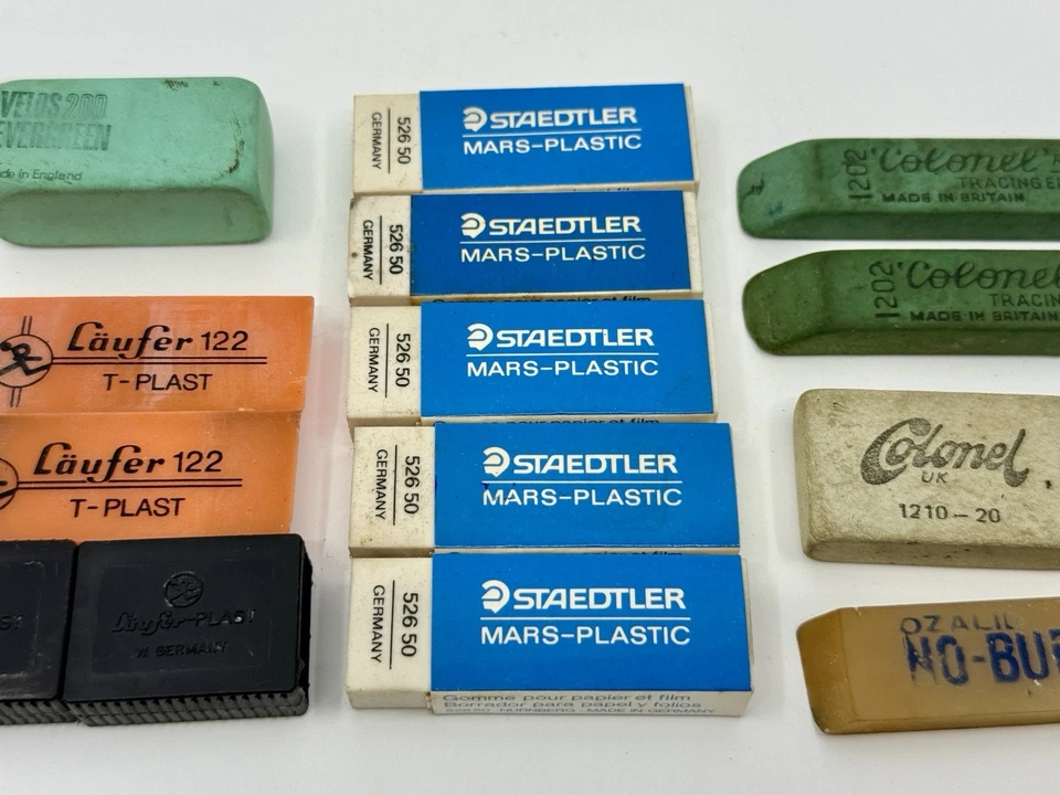 Vintage Erasers Staedtler Mars Läufer Colonel Drafting Art W.Germany Lot - Image 4 of 4