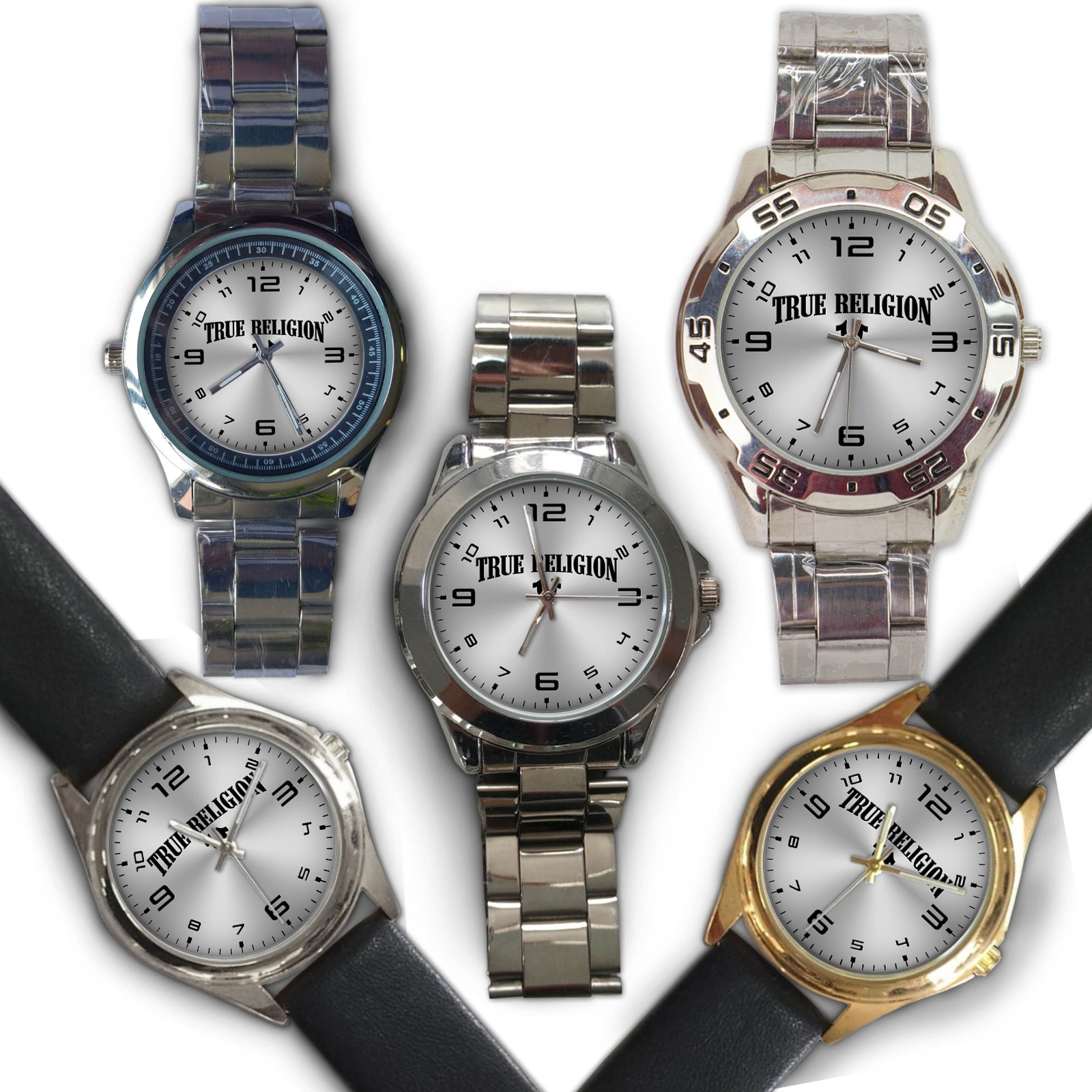 Shop Mens TRUE RELIGION Merch Stainless Steel Custom Wristwatch Collection!