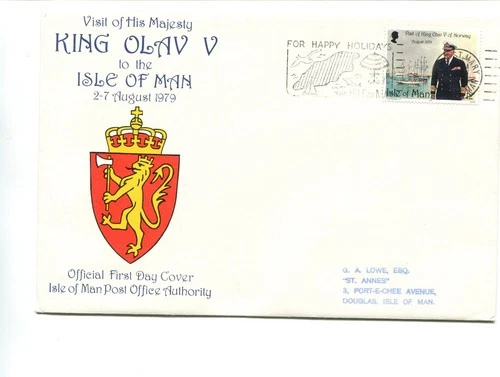 Isle of Man 1980 King Olaf FDC slogan cancelled at Port St Mary