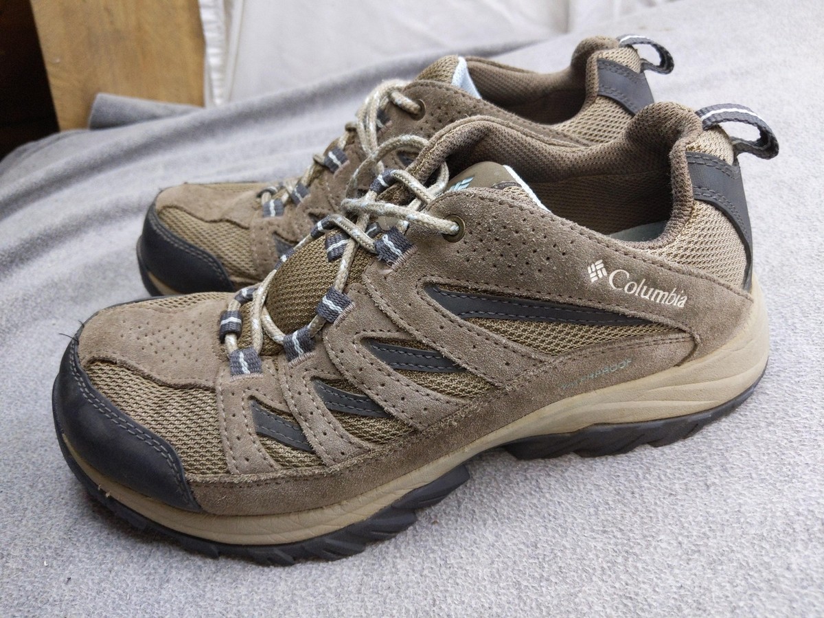 靴 Colombia Columbia Shoes Womens 8.5 40 Brown Suede Mesh Waterproof Trail