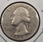 *SILVER* 1938  Washington Quarter - 90% Silver