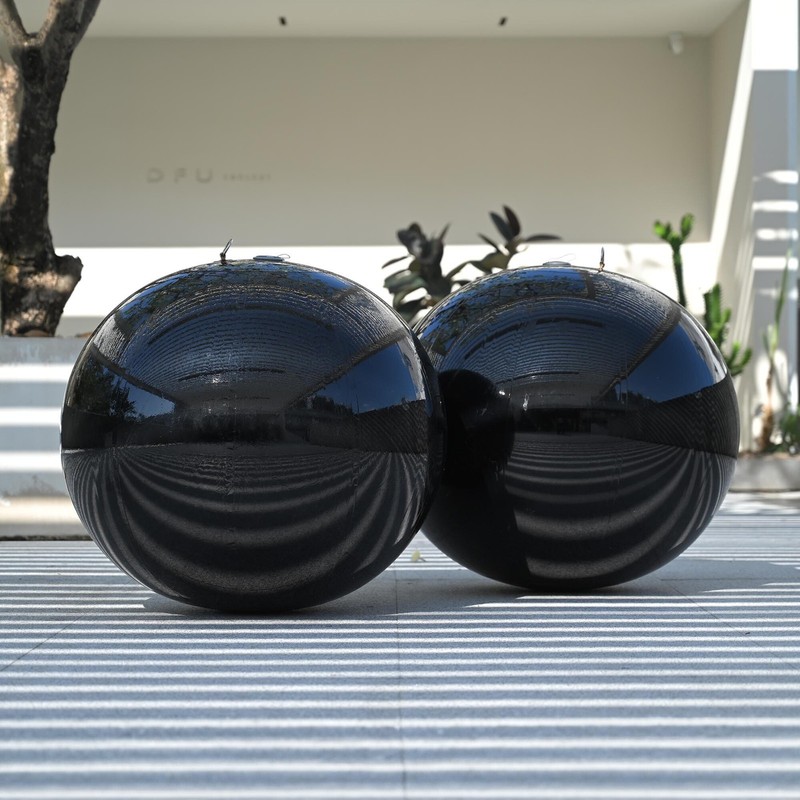 Yescom 2PCS 32" Big Shiny Inflatable Mirror Ball Giant Reusable Hanging Black