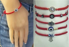 Pulsera Roja de Protección – Amuleto del Mal de Ojo y Mano de Fátima – Ajustable