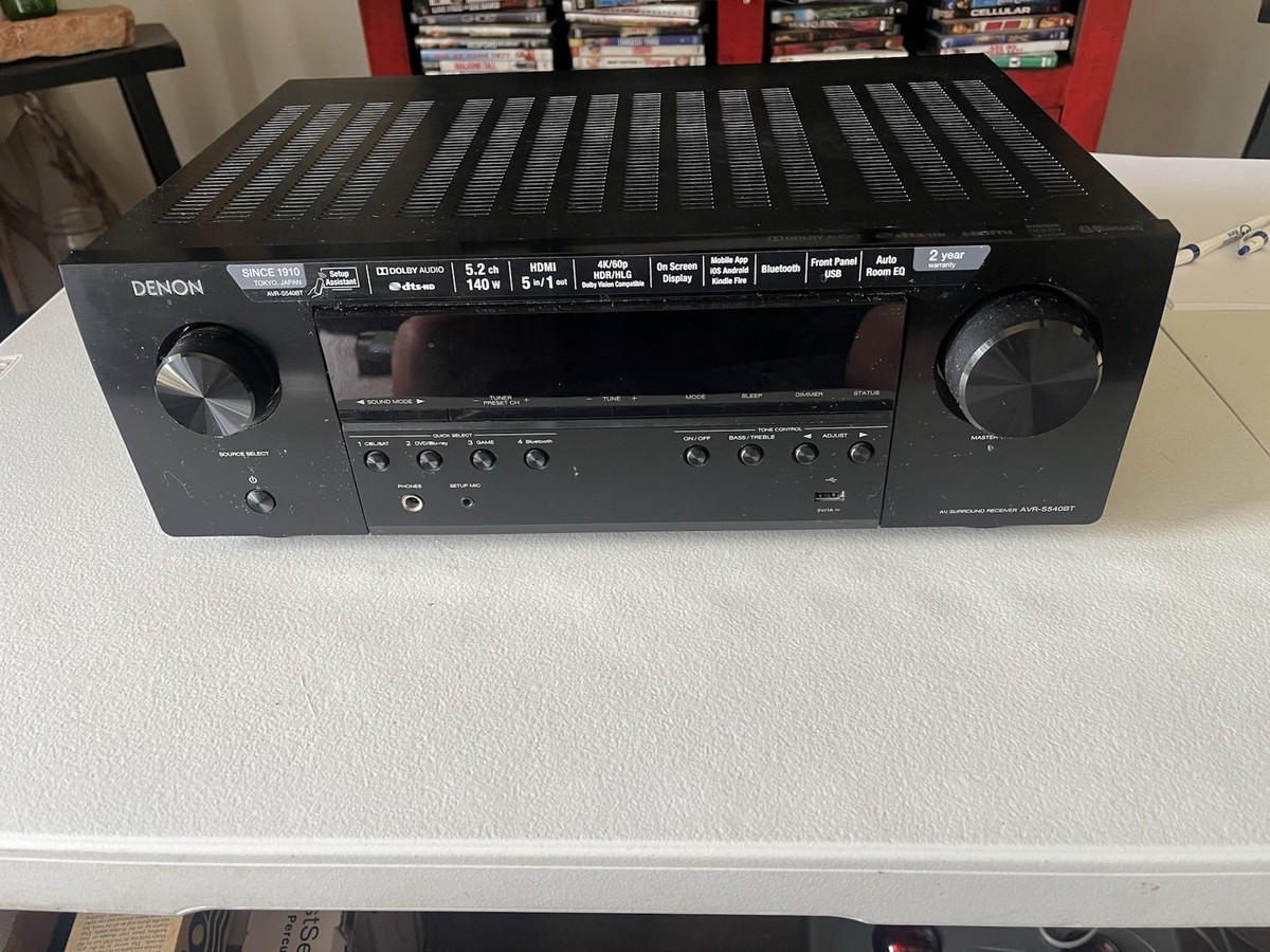 Vintage Denon AVR-S540BT 5.2 Channel AV Surround Receiver Black