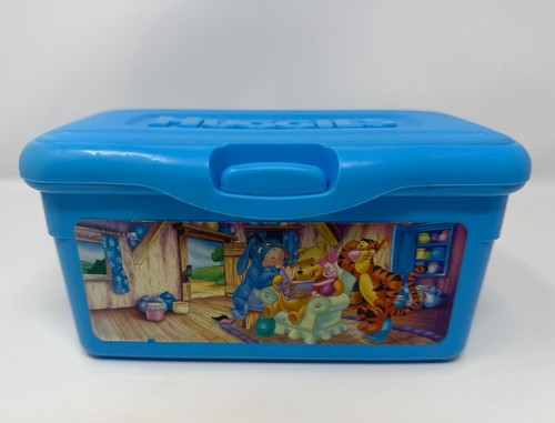 Vintage Disney Blue Winnie Pooh & Friends Huggies Baby Wipes Container Empty