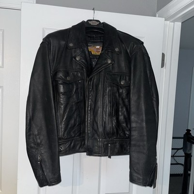 black harley davidson mens jacket Size Medium Leather Removable Vest