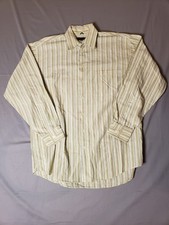 Kenneth Cole New York Regular Fit Cotton Striped Dress Shirt 16.5 34/35 Pockets