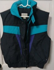 St John's Bay Unisex Sz M Button Up And Zipper Vest Multicolored
