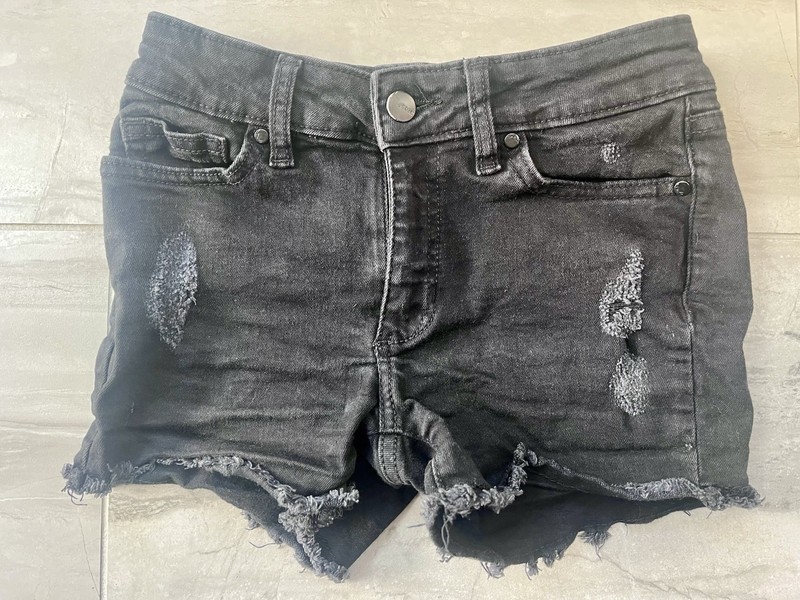 Joe’s Girls Size 12 Black Distressed Short Jean Shorts
