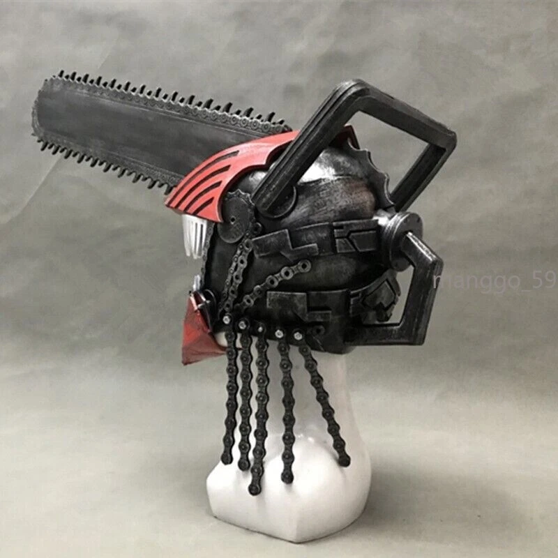 Chainsaw Man Pochita Man Cosplay PVC Helmet Mask Handsaw Halloween Weapon props - Image 2 of 4
