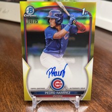 2023 Bowman PEDRO RAMIREZ 1st CHROME AUTO True Yellow Ref 10/75 Rookie RC