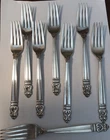 Royal Danish International Sterling Silver 8 Forks Set 7 1/8'' & 500g