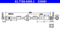 Bremsschlauch ATE 83.7788-0409.3 FüR Focus Ford 2 Turnier LPG Tdci VCT Flexifuel
