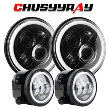 7 Inch For 2003-2007 Jeep Liberty Led Headlights Fog Lights Turn Signal Combo 7 Inch For 2003-2007 Jeep Liberty Led Headlights Fog Lights Turn Signal Combo