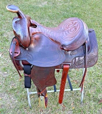 Tex Tan Hereford Brand 15.5” Western Roping Saddle Leather Pleasure Trail USA