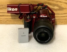 Nikon D3200 24.2 MP Digital SLR Camera Bundle - Red
