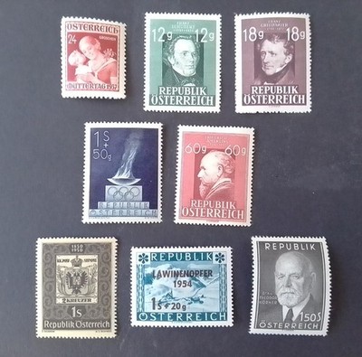 SELLOS AUSTRIA MNH 1937/1957 LOTE DE 7 SERIES COMPLETAS 