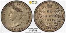 Canada, 1899 Victoria Twenty Five Cents, 25 Cents. PCGS AU 50. 415,580 Mintage.