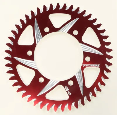 Piñón trasero de aluminio VORTEX CAT5 ROJO 47T Se adapta a: Kawasaki EX250F Ninja 435ZR-47 Foto 2 de 4