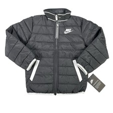 Nike Sportswear Black Puffer Full Zip Jacket 86D473-023 Youth Boy's Sizes 4 - 6
