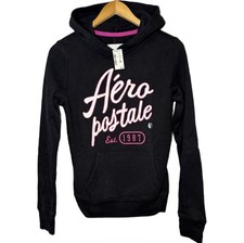 NEW Aeropostale Girls Large Juniors Hoodie Sweatshirt Black NOS 2012 S New Aero