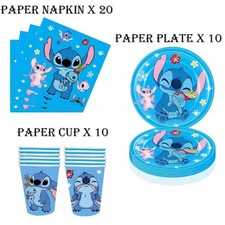 Lilo & Stitch Happy Birthday Paper Tableware Pack Kids Party Table Decoration UK