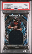 2023 PANINI OBSIDIAN UNBREAKABLE MEMORABILIA #UMCST CJ STROUD PSA 9
