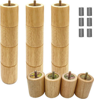 12 Inch 4 Pcs Wooden Adjustable Bed Base Frame Support Legs Compatible with M8 M