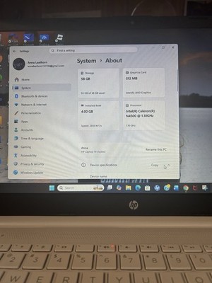 HP 14-dq3xxx Laptop Intel Celeron N4500 4GB RAM 14