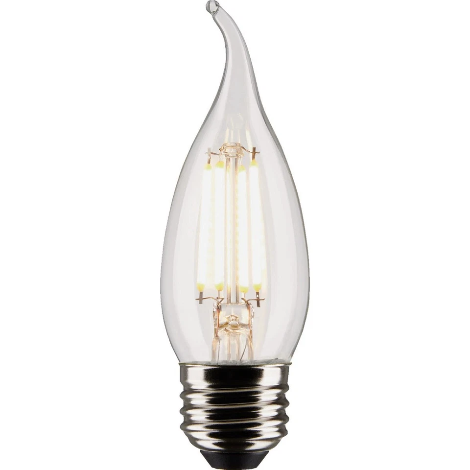 Satco 40W Equivalent Warm White Clear CA10 Medium LED Decorative Light Bulb - Image 4 of 4