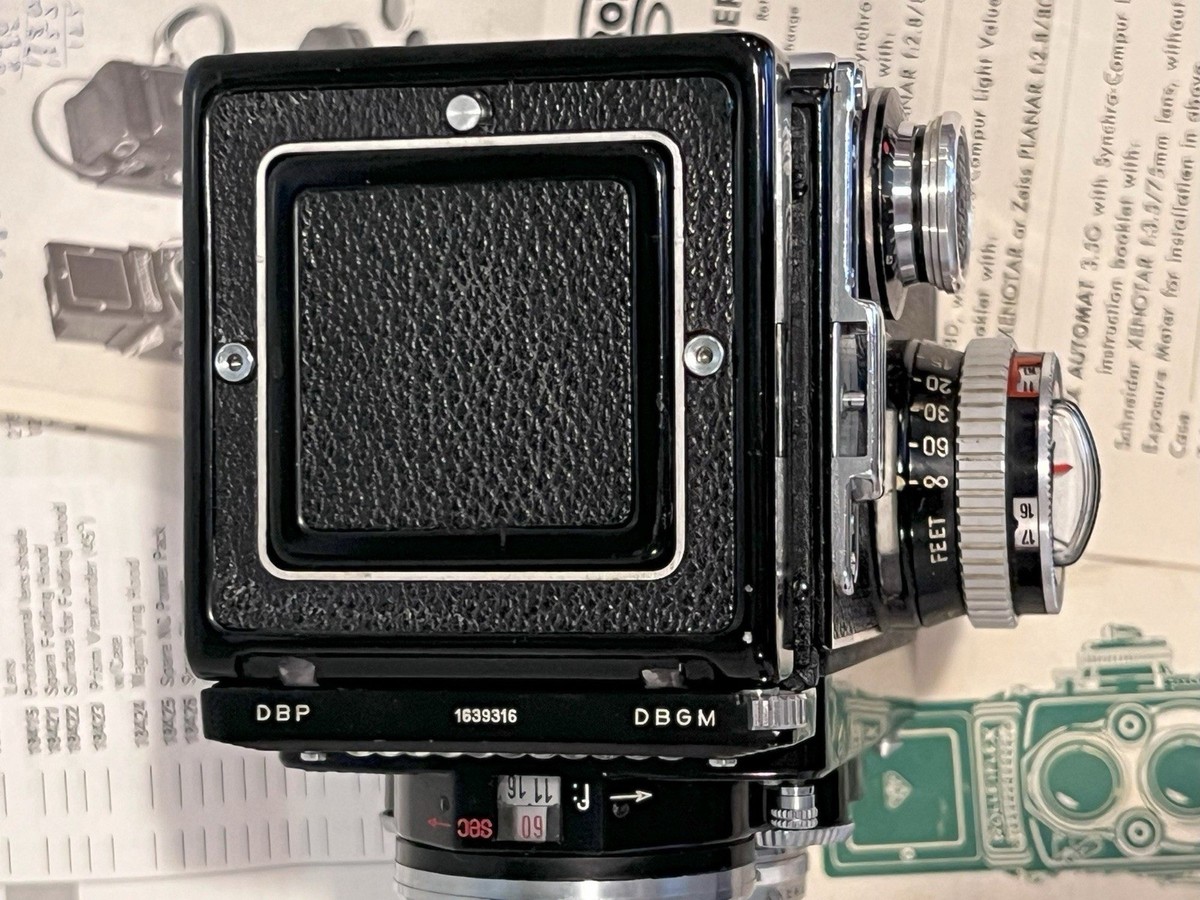 1959 RolleiFlex 2.8E 80mm F2.8 TLR Camera w/ 80mm CZ Planar