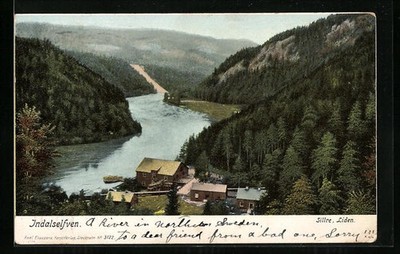 Postcard Liden-Sillre, Indalselfven 1905 