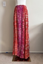 Vintage Y2K Fairy Maxi Skirt Large XL Orange Purple Flowy Boho Hippie