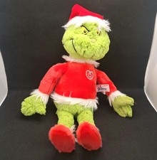 Grinch Santa Plush Stuffed Animal w/ Heart 16" Christmas Aurora Dr Seuss Stuffed