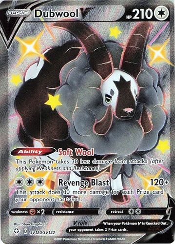 Dubwool V SV120/SV122 HOLO Shining Fates Shiny Vault NM