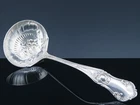 LOVELY ANTIQUE GORHAM AMERICAN STERLING SILVER REPOUSSE GRAVY SAUCE LADLE SPOON