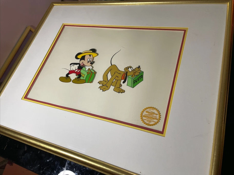 Mickey Mouse Animación Celular Walt Disney Edición Limitada Litografía Arte PLUTO De Colección X1 Foto 2 de 4