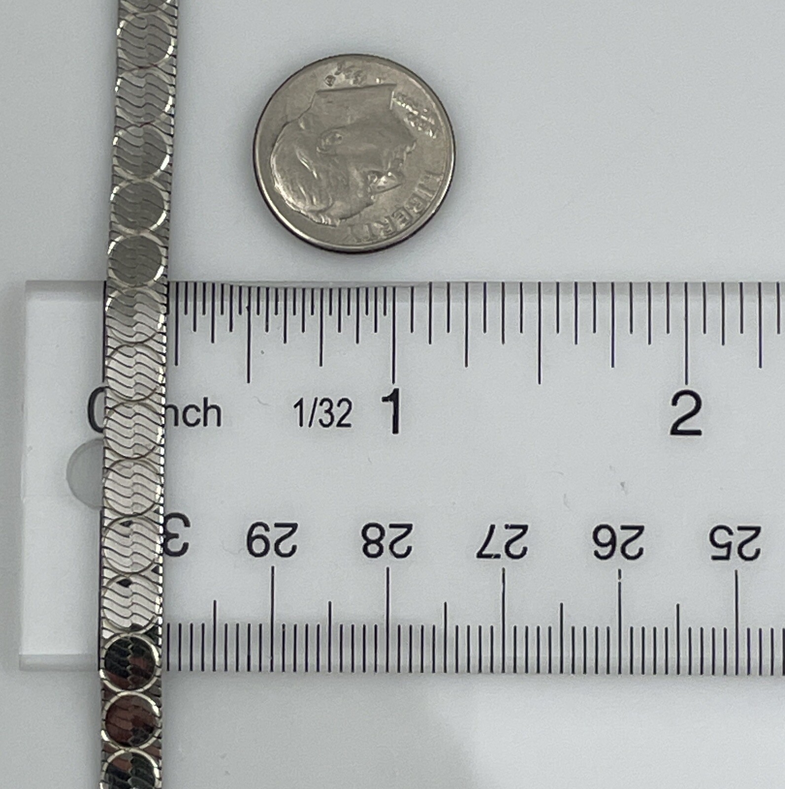 925 Sterling Silver Engine Turned Herringbone Cha… - image 3