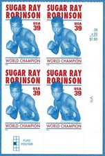 USA Sc. 4020 39c Sugar Ray Robinson 2006 MNH plate block