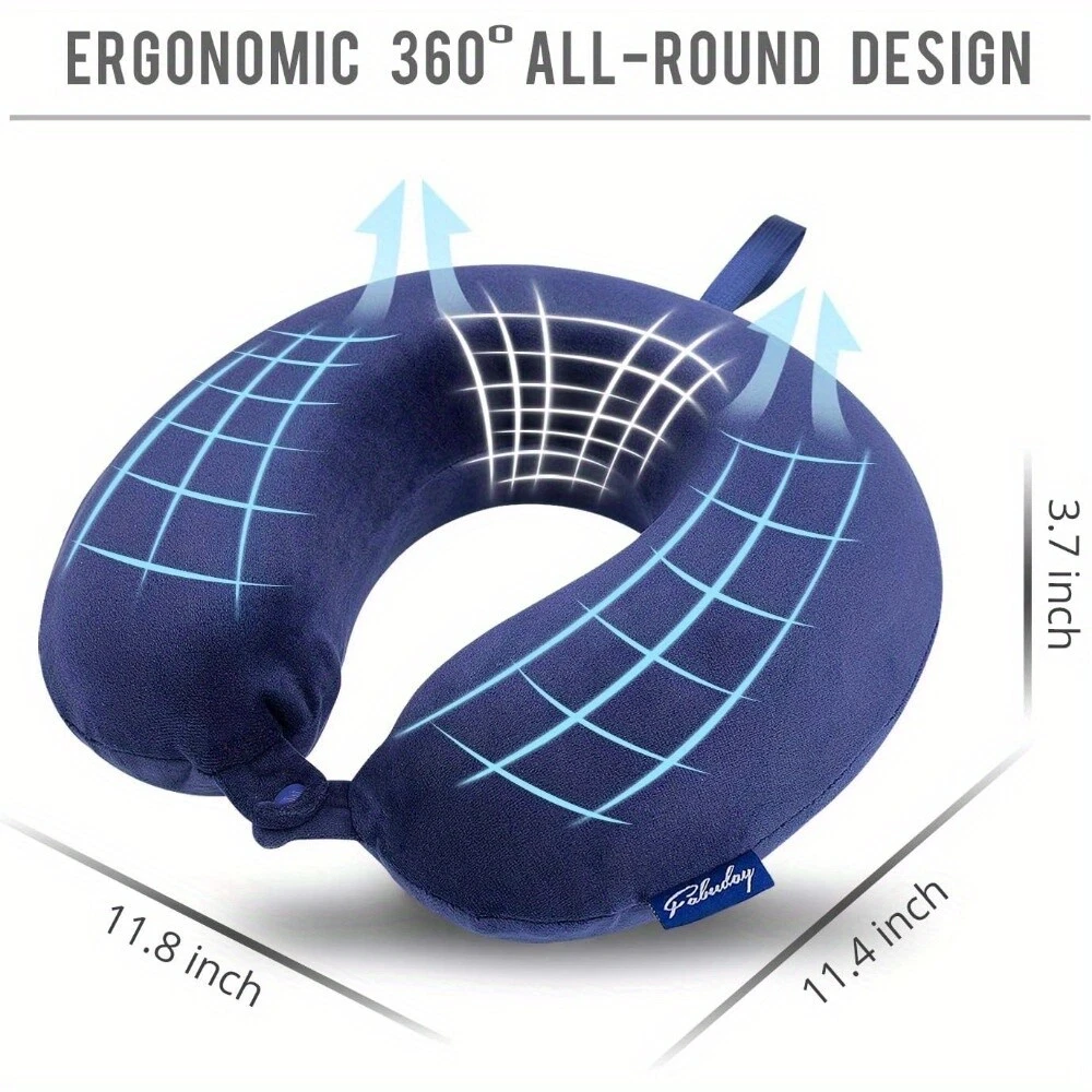 Travel Pillow Memory Foam - Head and Neck Support Airplane Pillow